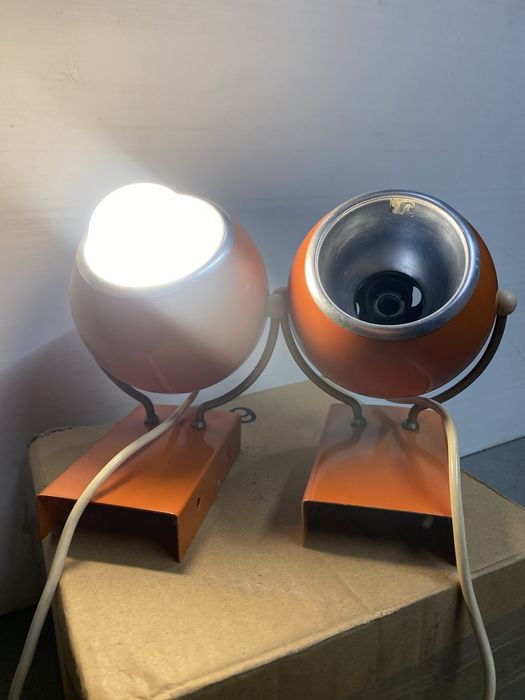 Zestaw kinkiet pomarańczowy space age prl lata 60 lata 70