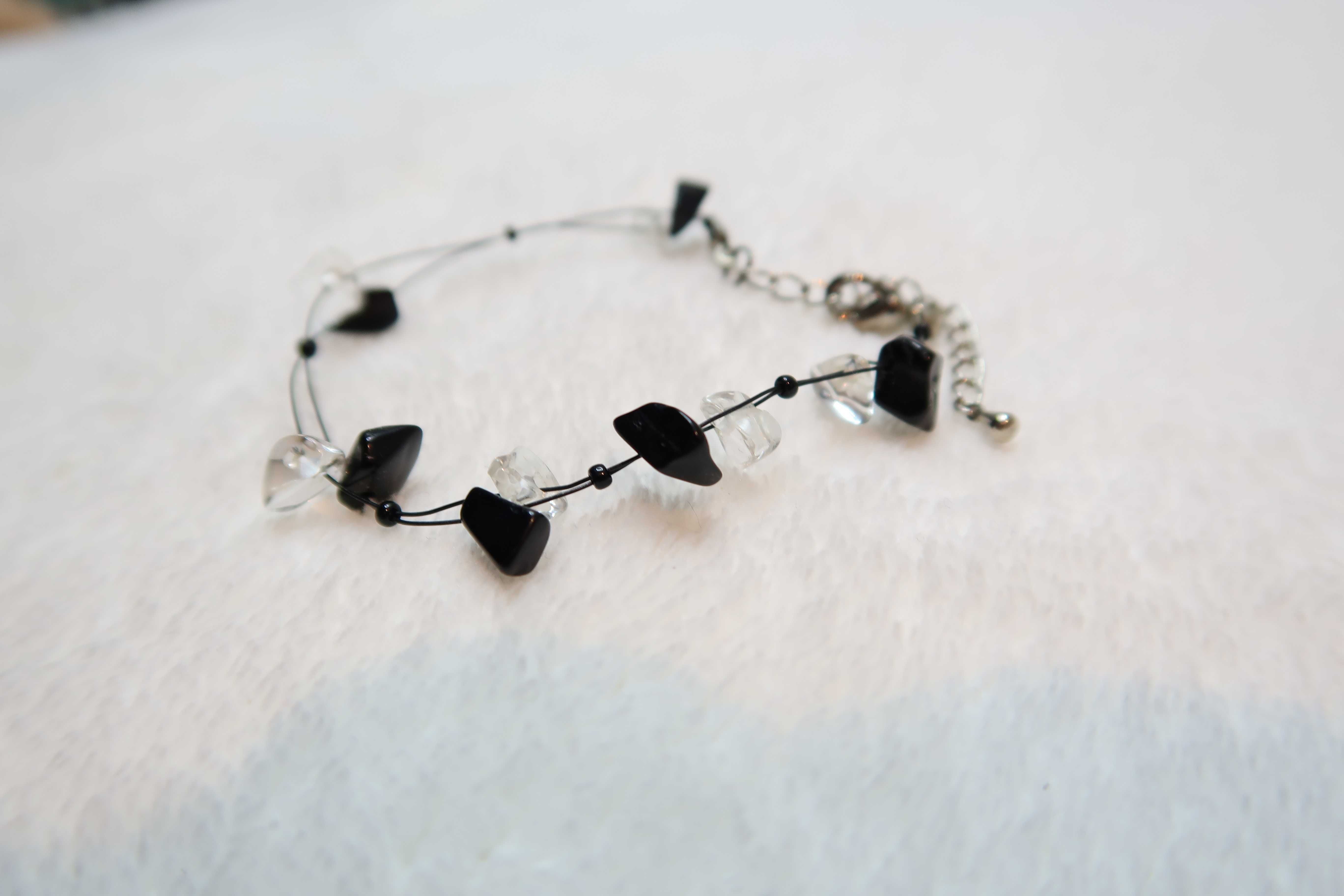 Bransoletka kamienie onyks delikatna ręcznie robiona handmade 18