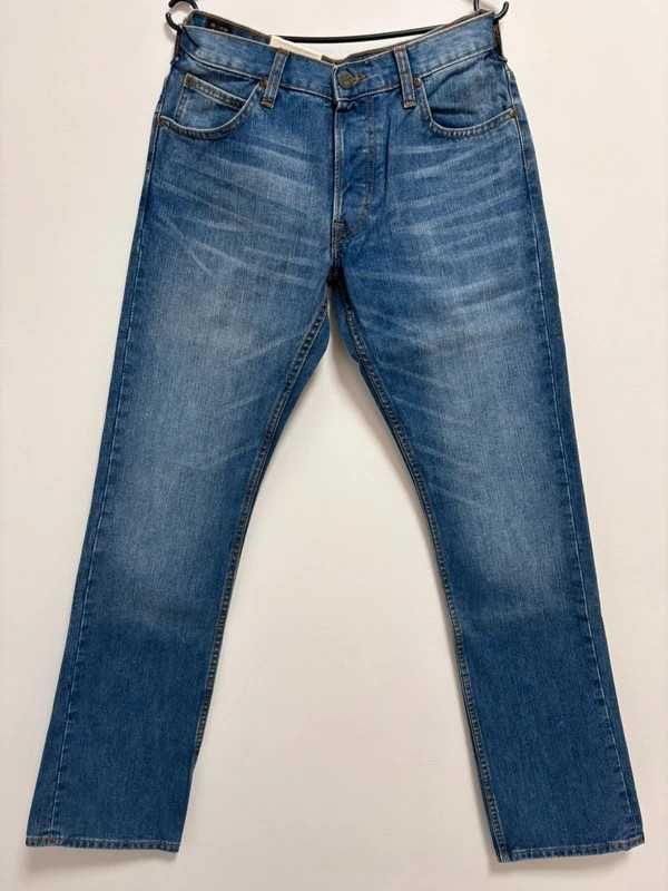 Spodnie męskie Lee Knox W31 L34 jasny denim proste jeansy 100% bawełna
