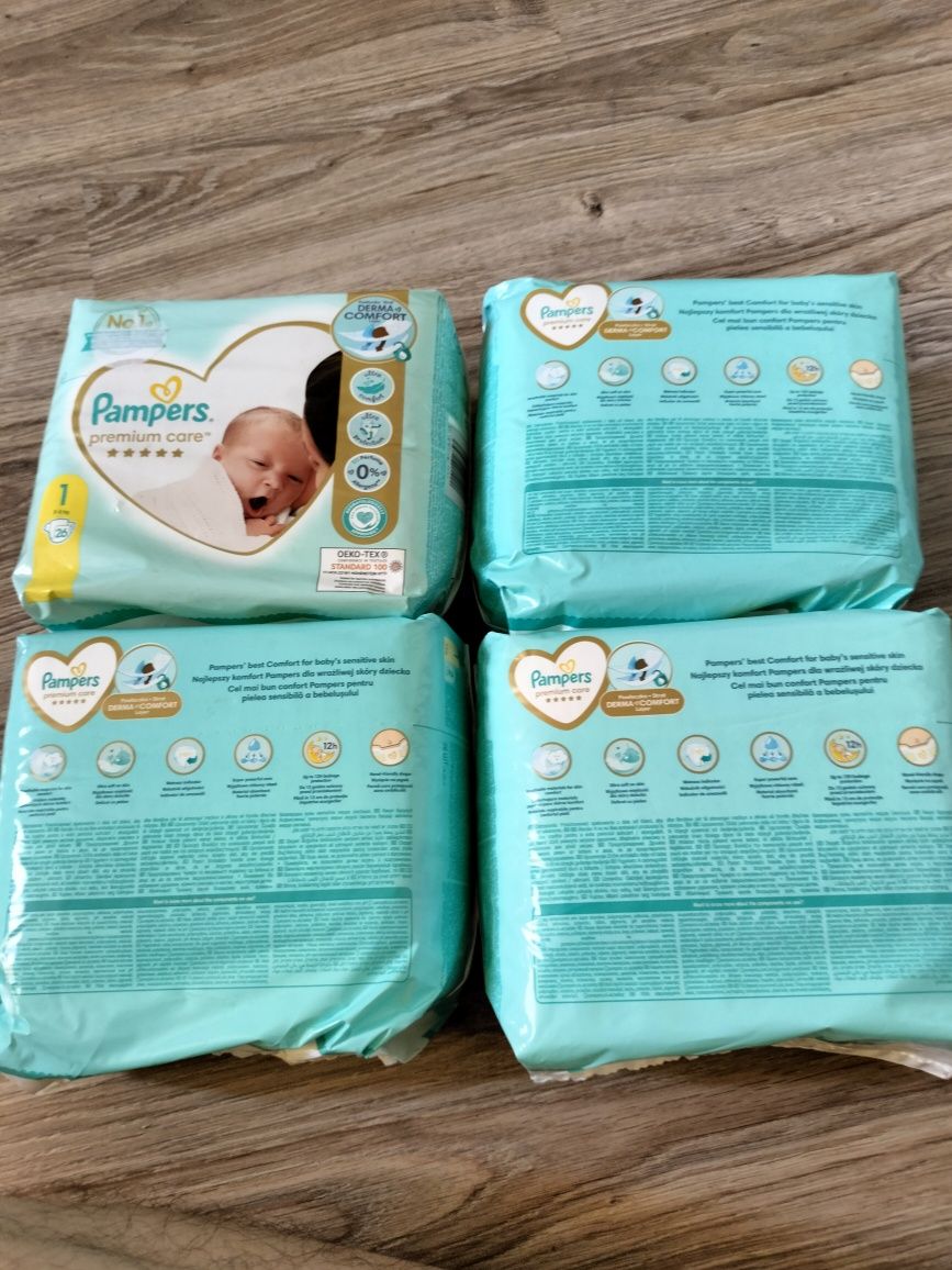 12 x Pampers premium care 1 2-5kg pieluchy