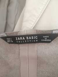 Casaco em pele cor taupe da zara tamanho l