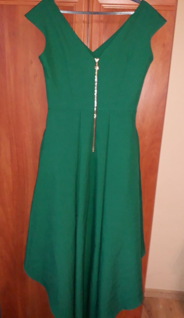 Sukienka asymetryczna 38 M A&A Collection butelkowa zieleń
