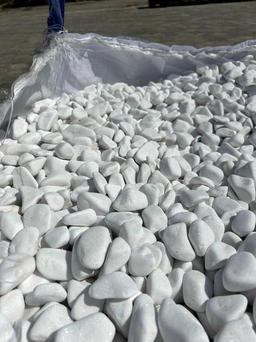 Śnieżnobiały Otoczak Biały Kamień Otoczak Thassos 1-2, 2-4, 4-8 Worki