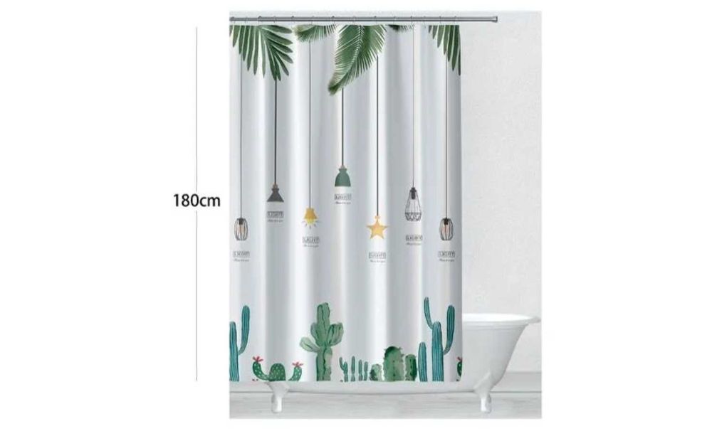 Zasłona prysznicowa tekstylna 200x180 cm Kotara Kurtyna Zawieszana