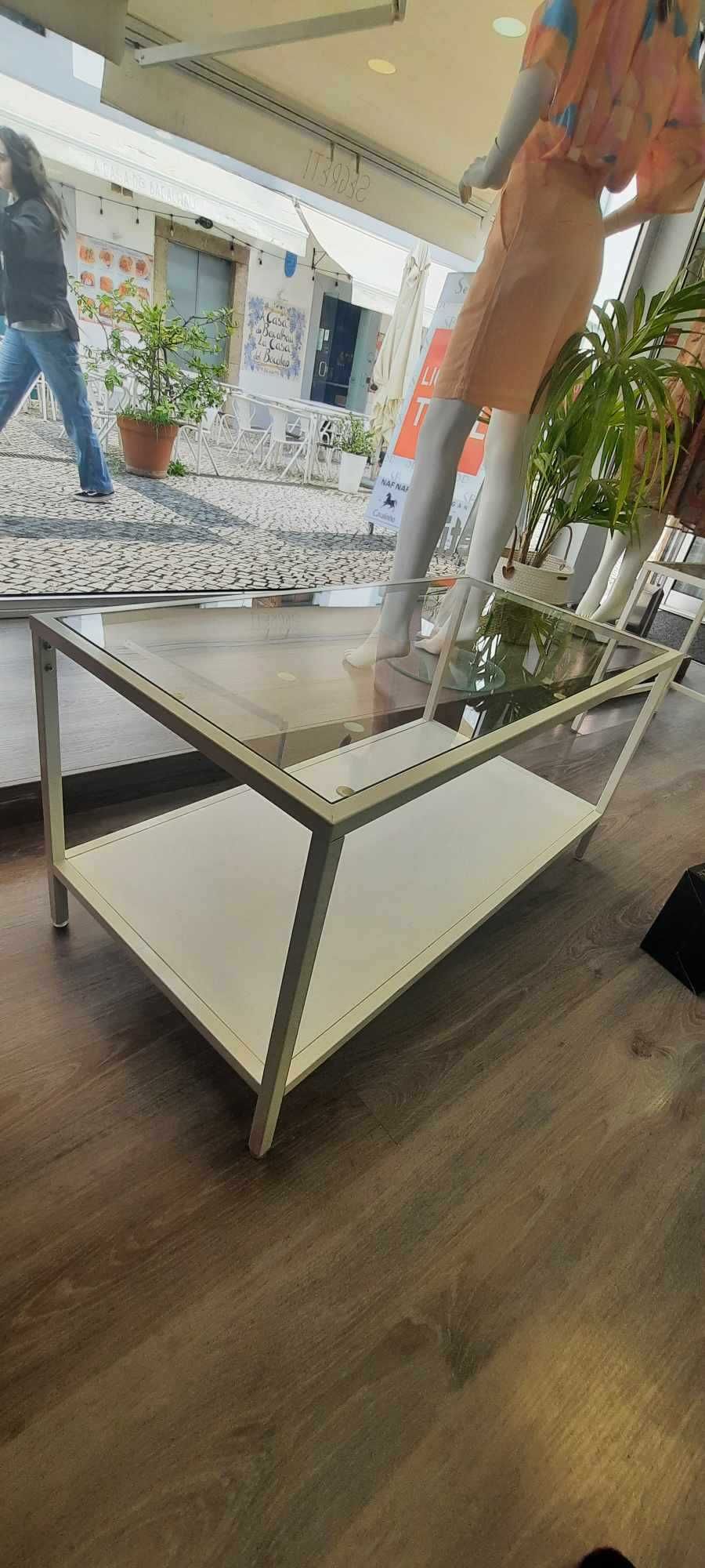 Mesas de encaixar, conjunto de 2, branco/vidro VITTSJÖ Ikea