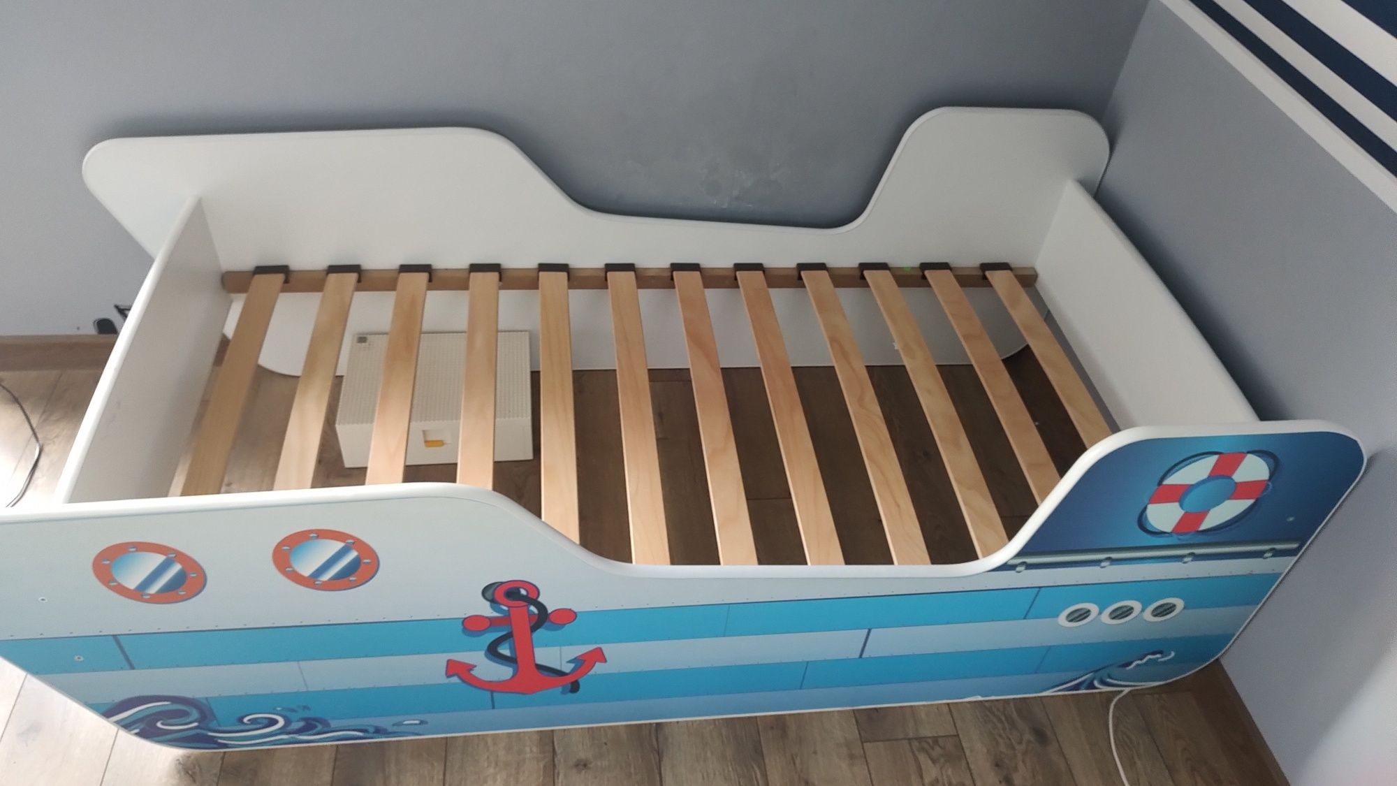 ŁÓŻKO dziecięce statek okręt super stan MATERAC gratis 160x80