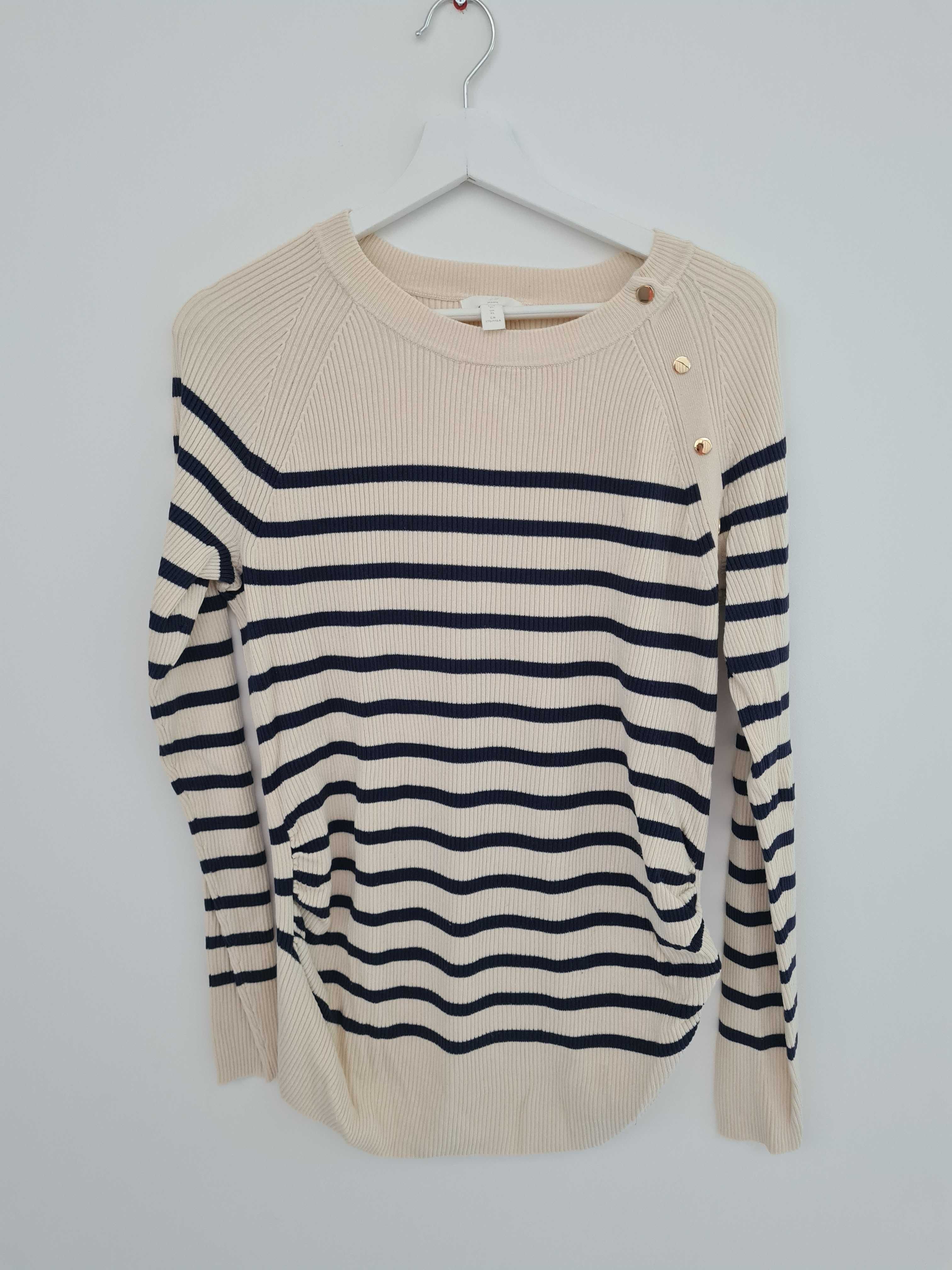 Sweter ciążowy marynistyczny H&M Mama XL