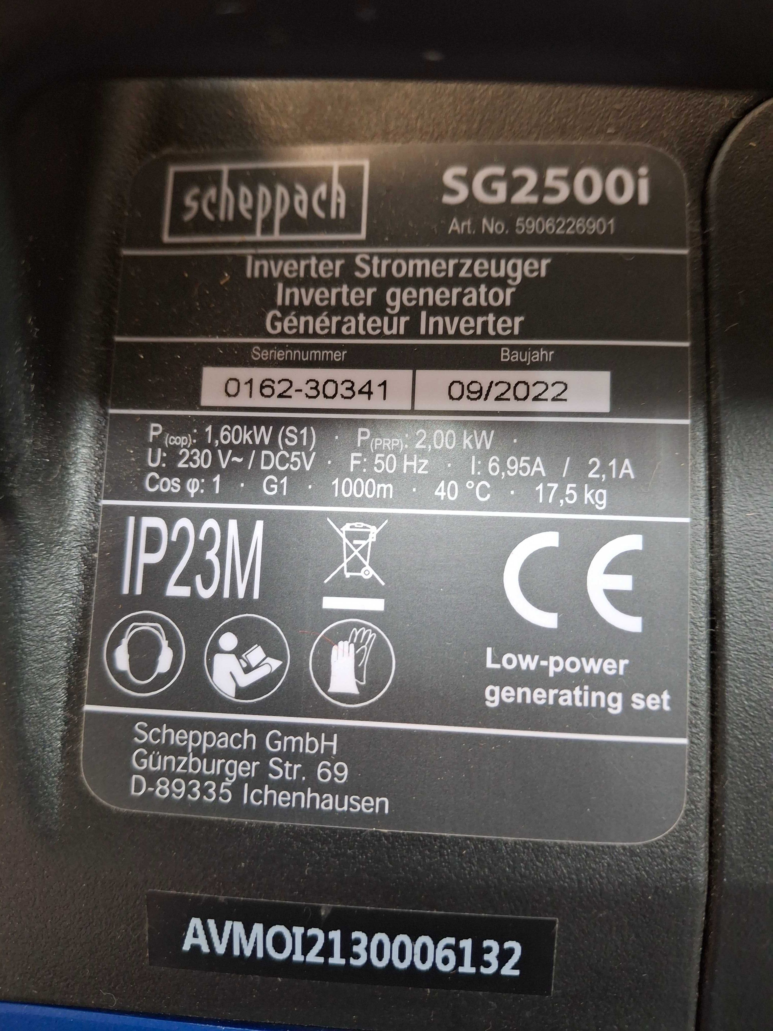 Генератор інверторний sg2500i scheppach