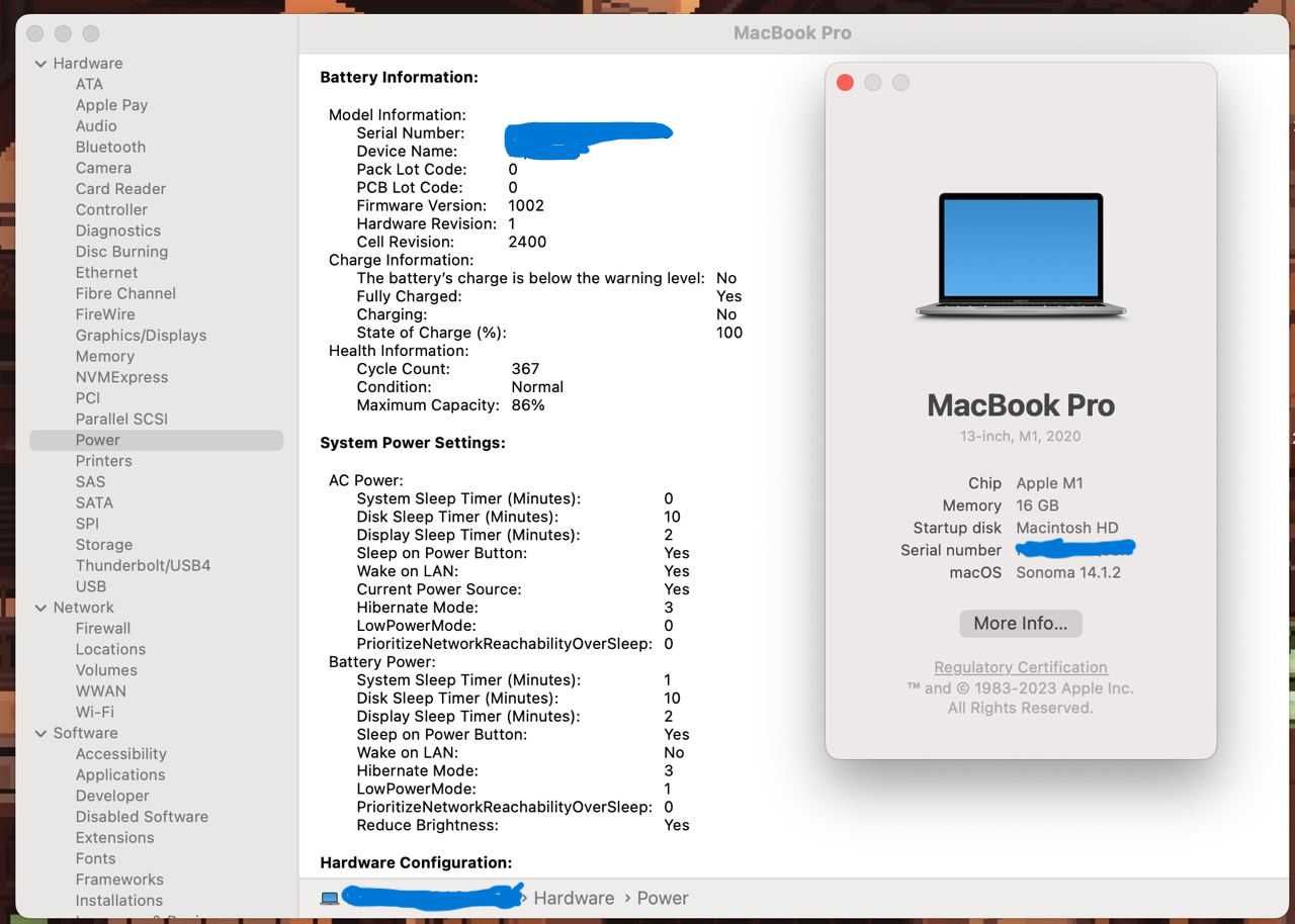 MacBook Pro M1, 2020, 16 GB. 256 GB.