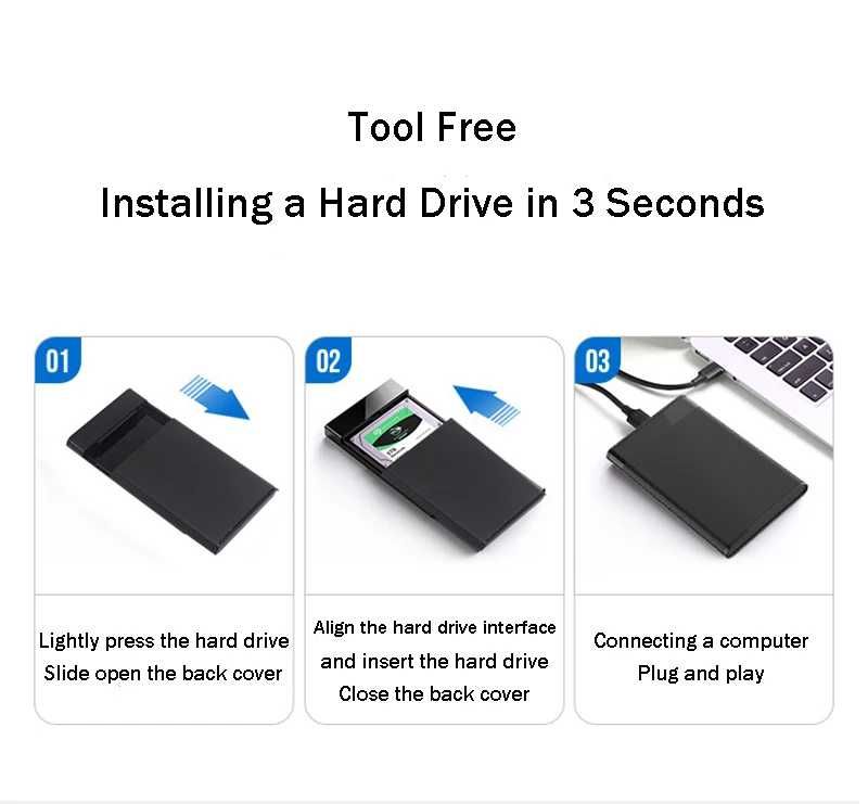 Внешний карман корпус Type C  USB 3.0 для SATA HDD 2.5