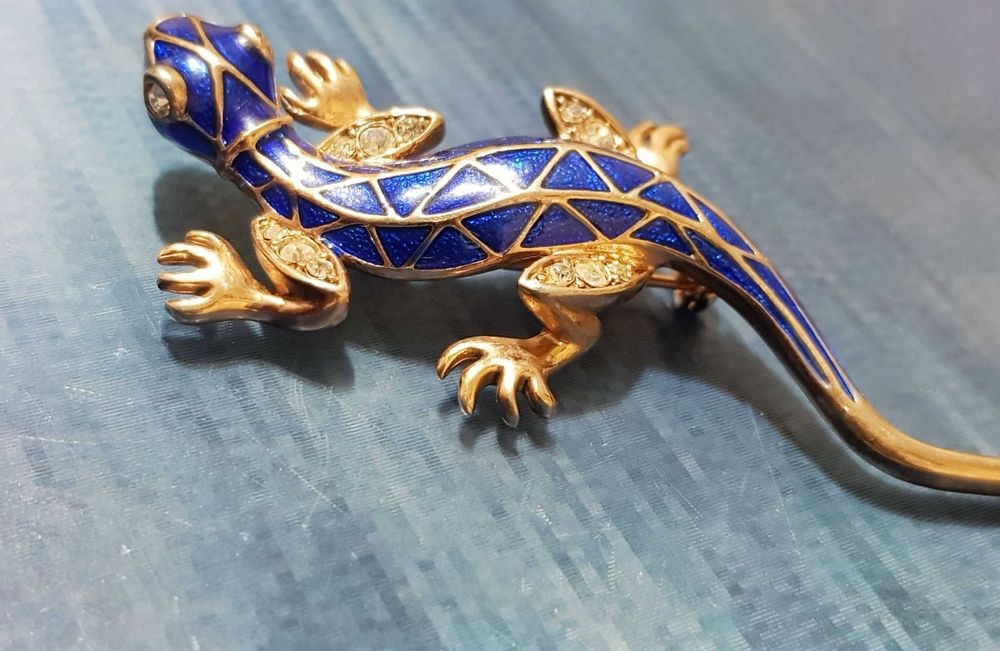 Брошь ящерица саламандра