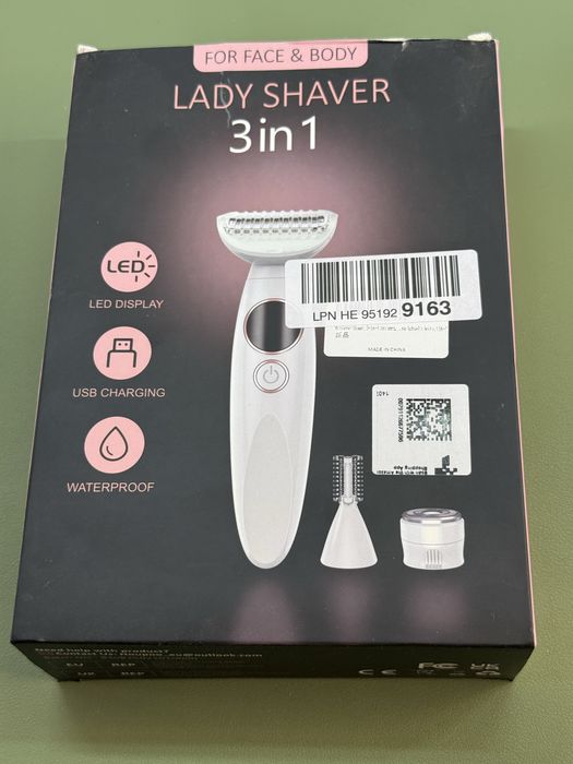 3-в-1 жіноча електробритва з дисплеєм, зарядка через USB
