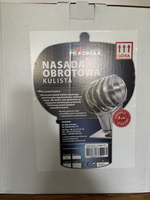 Nasada obrotowa kulista aluminiowa z podstawą fi 200