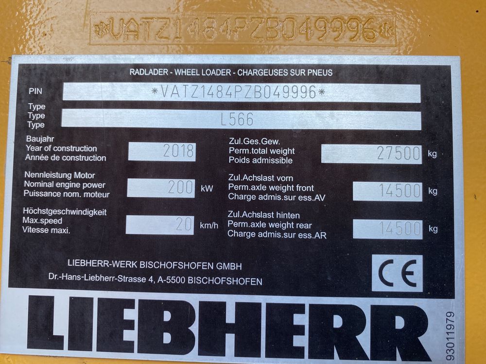 Liebherr 566 xpower 576xp 556 volvo l150 doosan dl 420 dl450