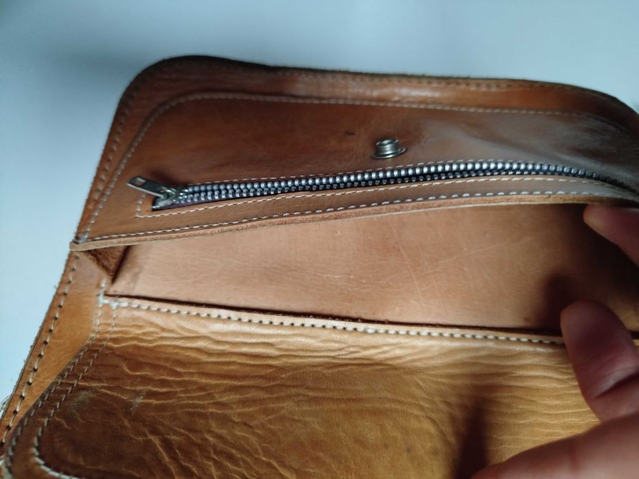 Torebka skórzana  listonoszka retro Dwustronna