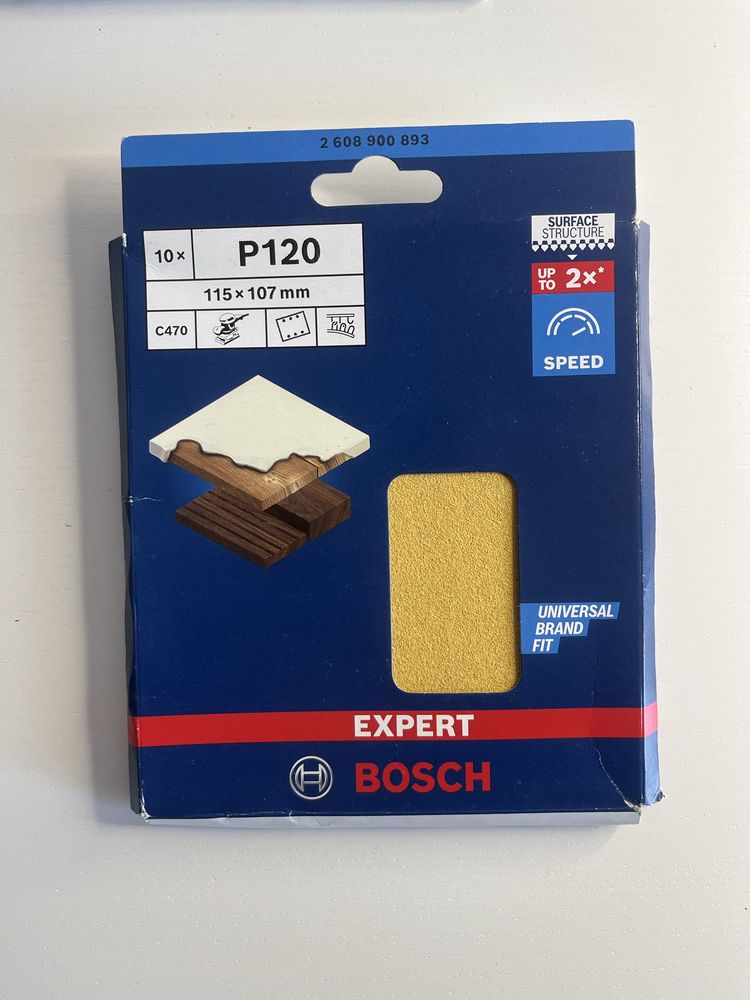 Trzy zestawy Bosch EXPERT C470 Papier ścierny