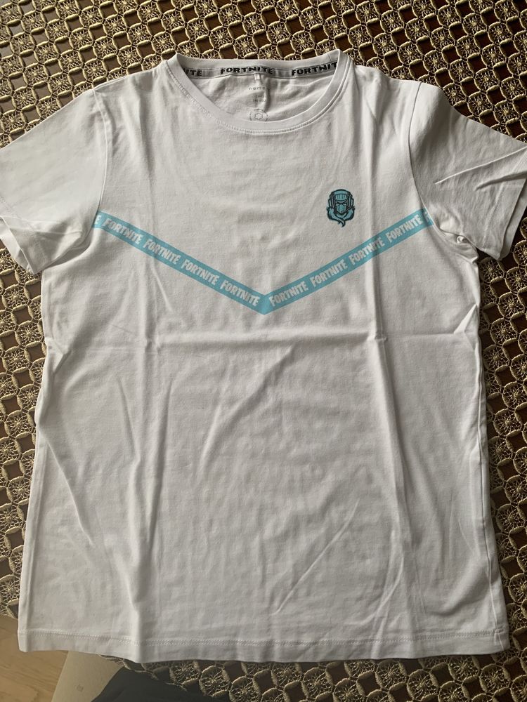 T-shirt biały Fortnite basic - Name it  146-152