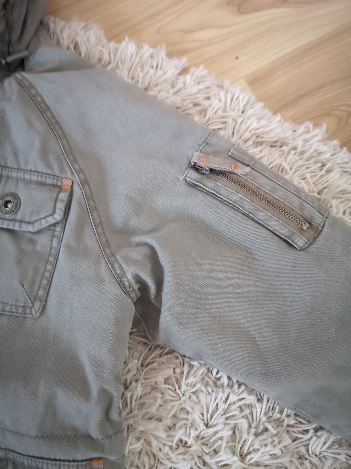 Kurtka parka chłopięca kurtka Długa Khaki dla chłopca 128
