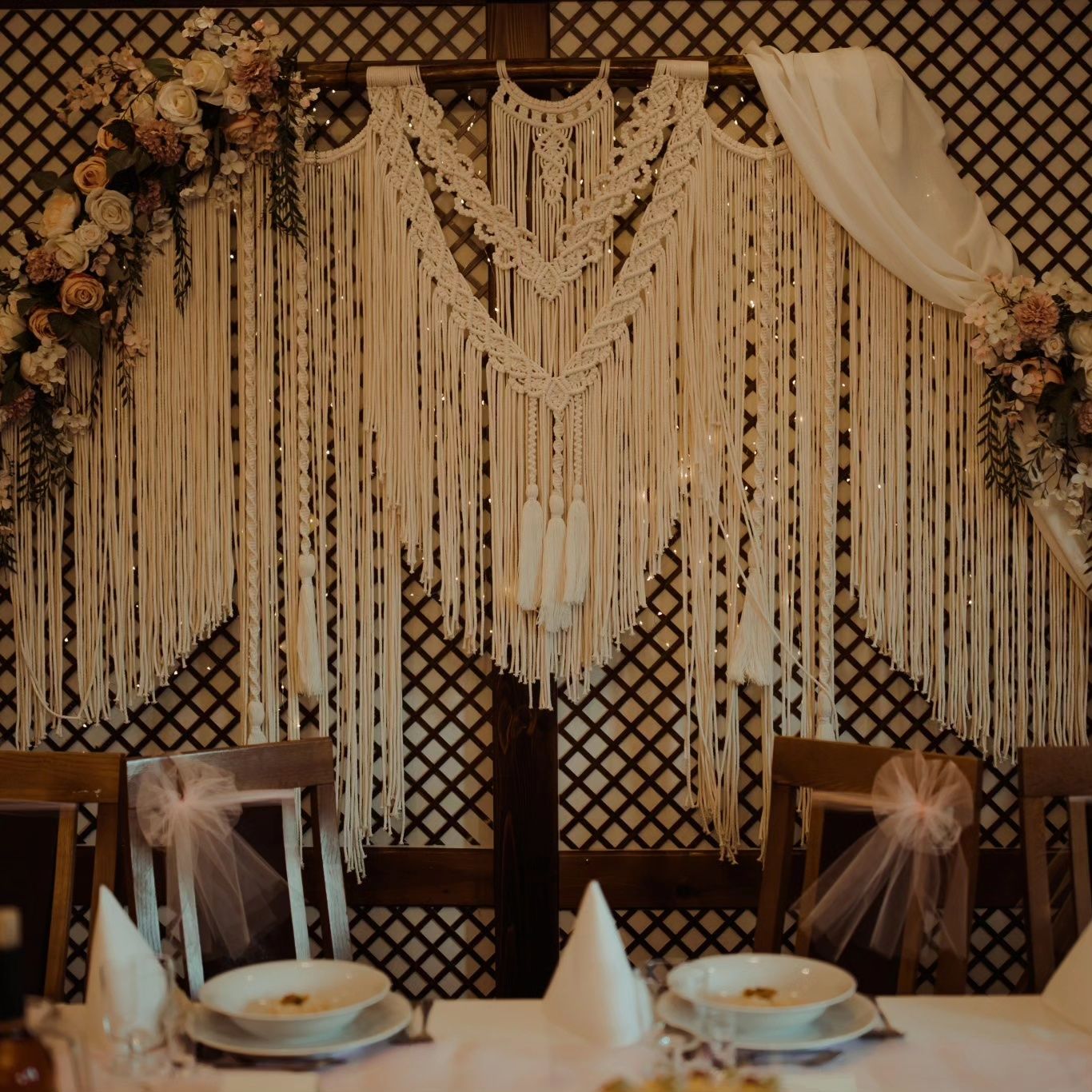 Dekoracja sali Boho / Glamour
