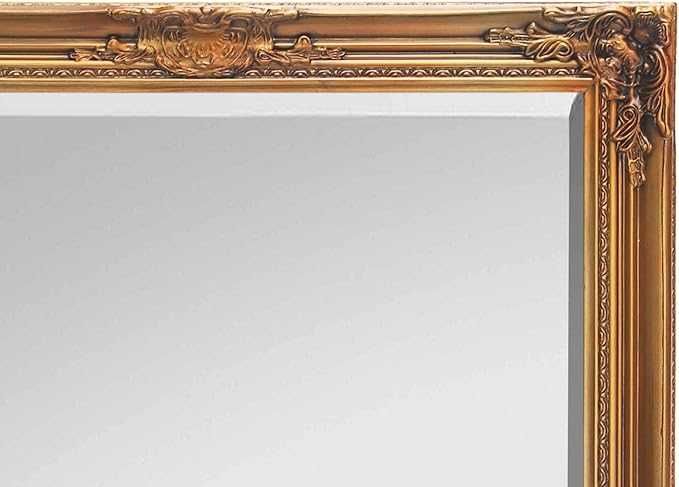 Lustro ścienne Rococo Shabby Chic 140x75 cm Extra duże z litego drewna