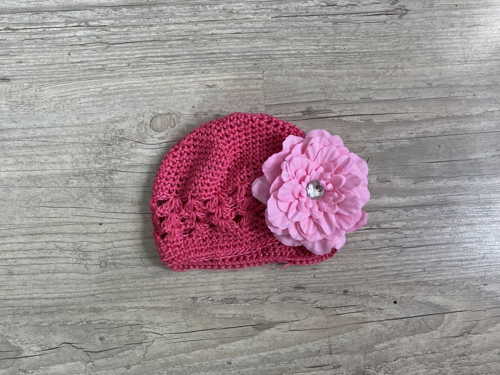 czapka kwiat dla dziewczynki