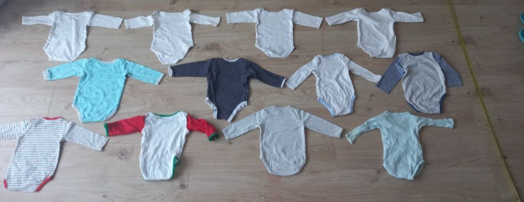 Body z długim rękawem 68/74 chłopiec 12 szt
