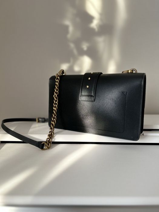 Torebka PINKO oryginalna skóra naturalna złoty łańcuszek