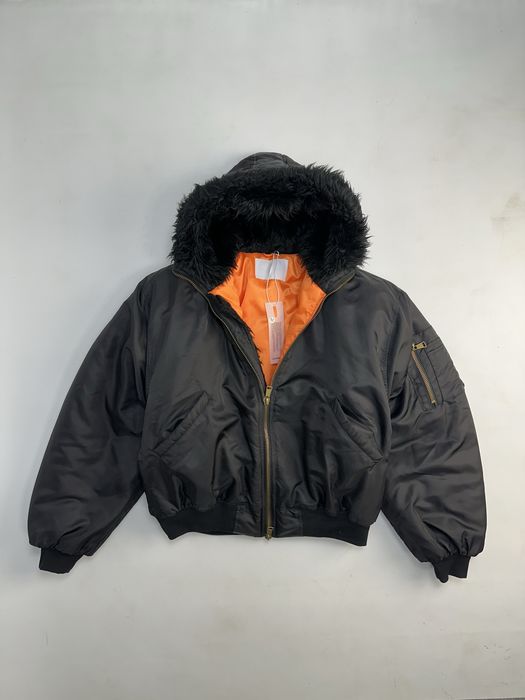 Бомбер чорний меховий з мехом аляска куртка черная MA1 opium archive M