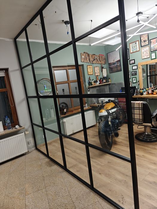 Ścianki loftowe metal + szkło na wymiar