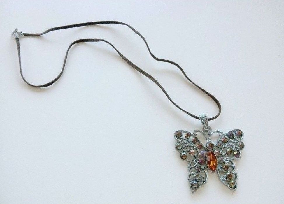Бабочка подвеска кулон стразы баттерфляй метелик винтаж вінтаж аніме