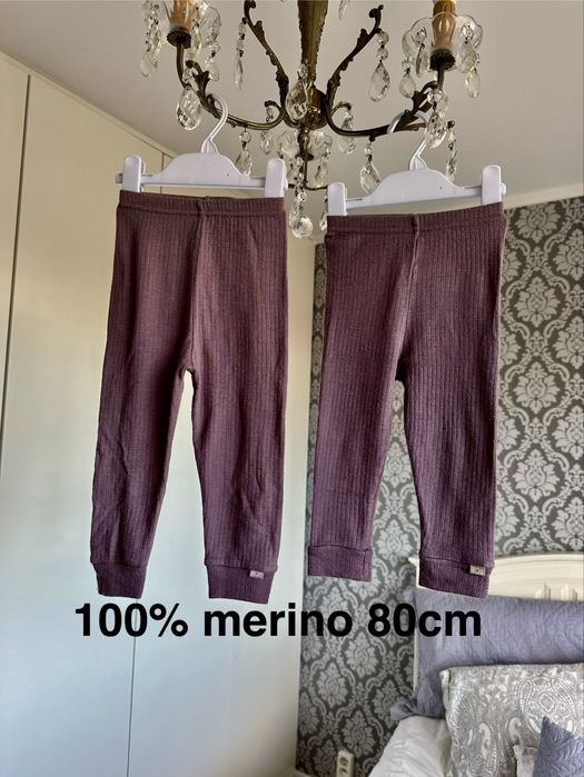 Getry merino wełniane legginsy kalesony 80 86cm