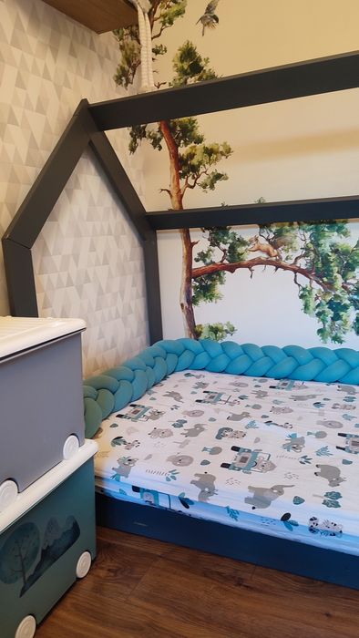 Łóżeczko dziecięce domek + materac