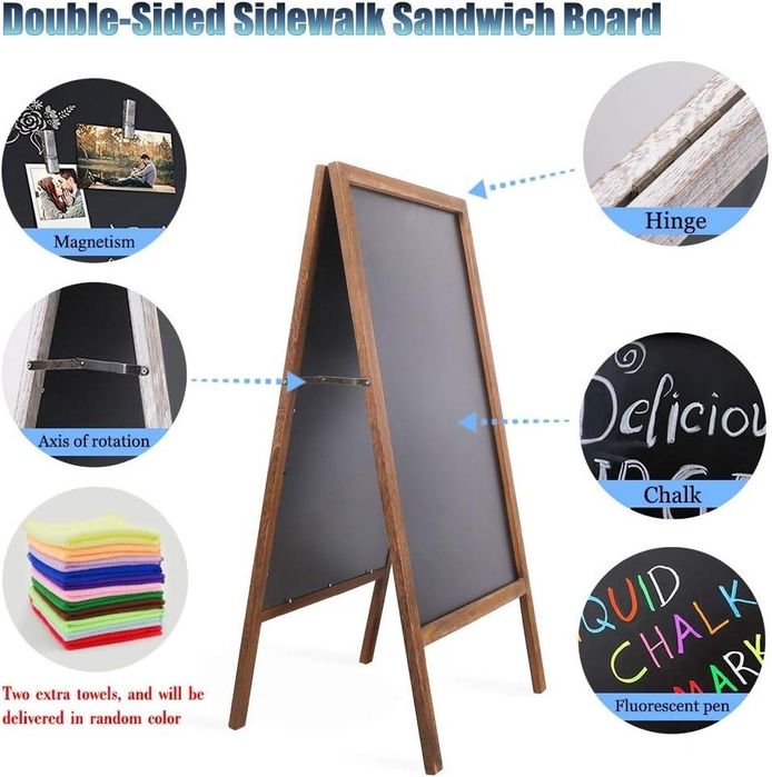 Dwustronna tablica kredowa, stojąca, drewno cedro