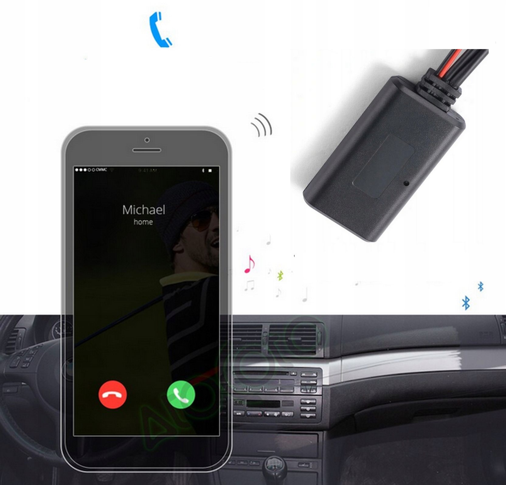 Moduł Bluetooth Aux 6+8Pin Renault + Mikrofon