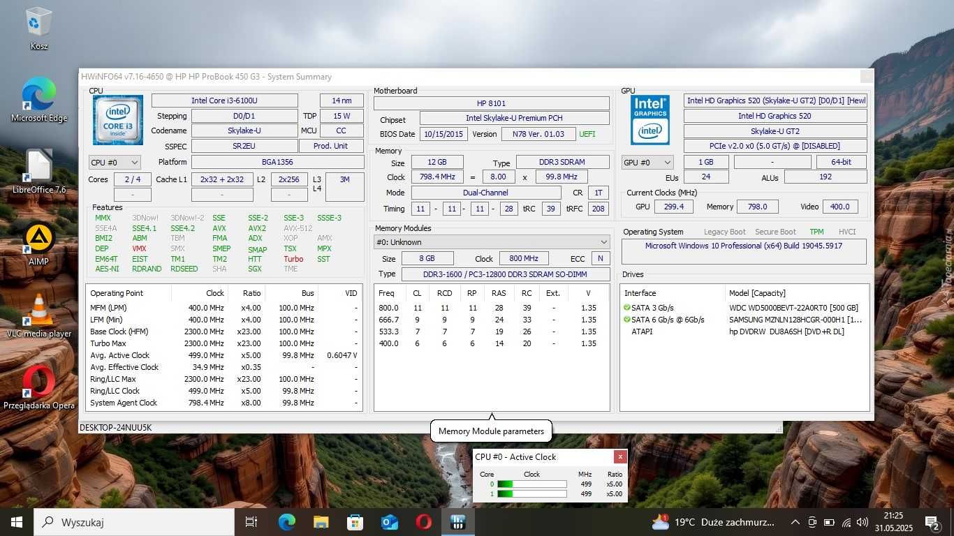 Jak Nowy-HP ProBook 450 G3 Intel i3/12GbDDR/128SSD+500HDD/NowaBateria