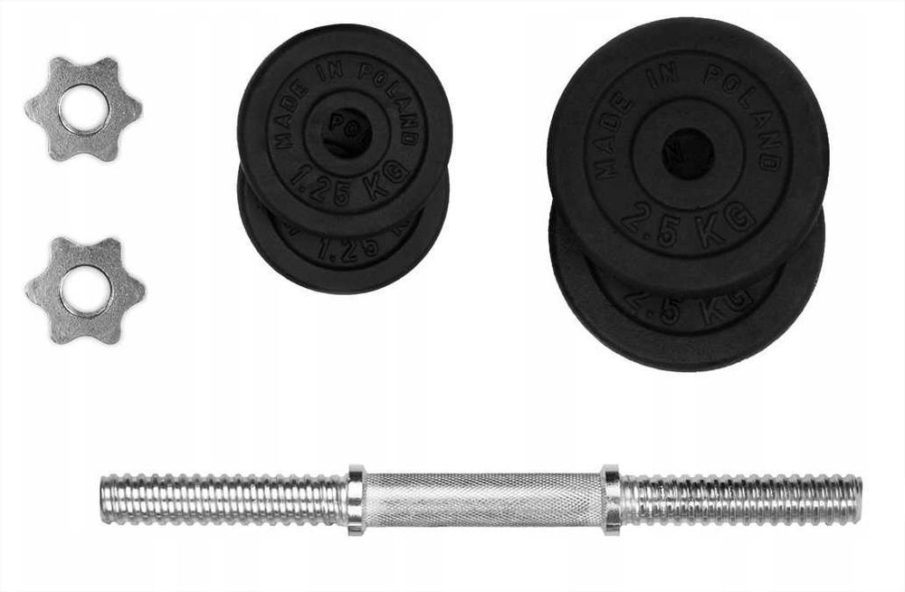 HANTLA ŻELIWNA 1x10kg hantel 10kg gryf obciążenie BD