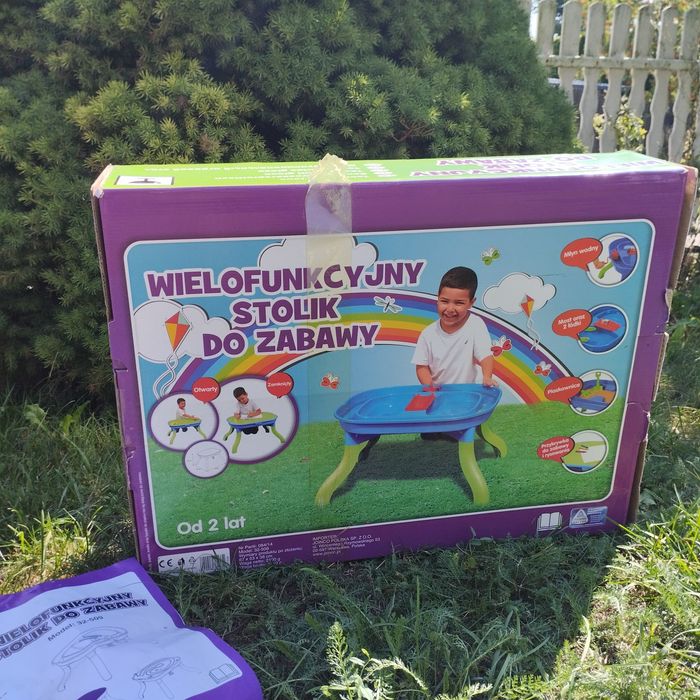 Stolik dziecięcy wielofunkcyjny 3w1 do wody, piasku i nie tylko