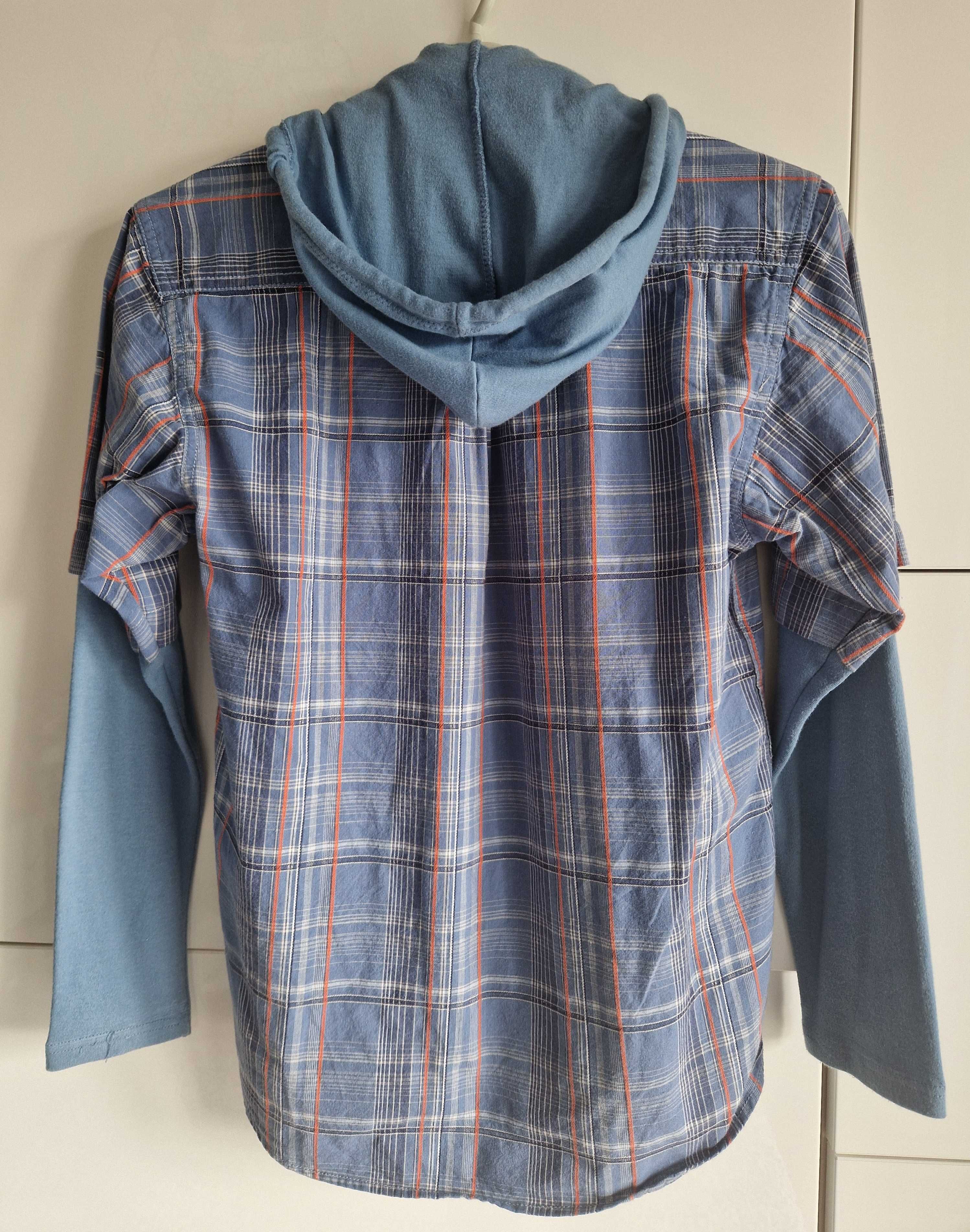 Koszula Bygen kratka niebieska rozm. L (33/34), ok. 152 cm