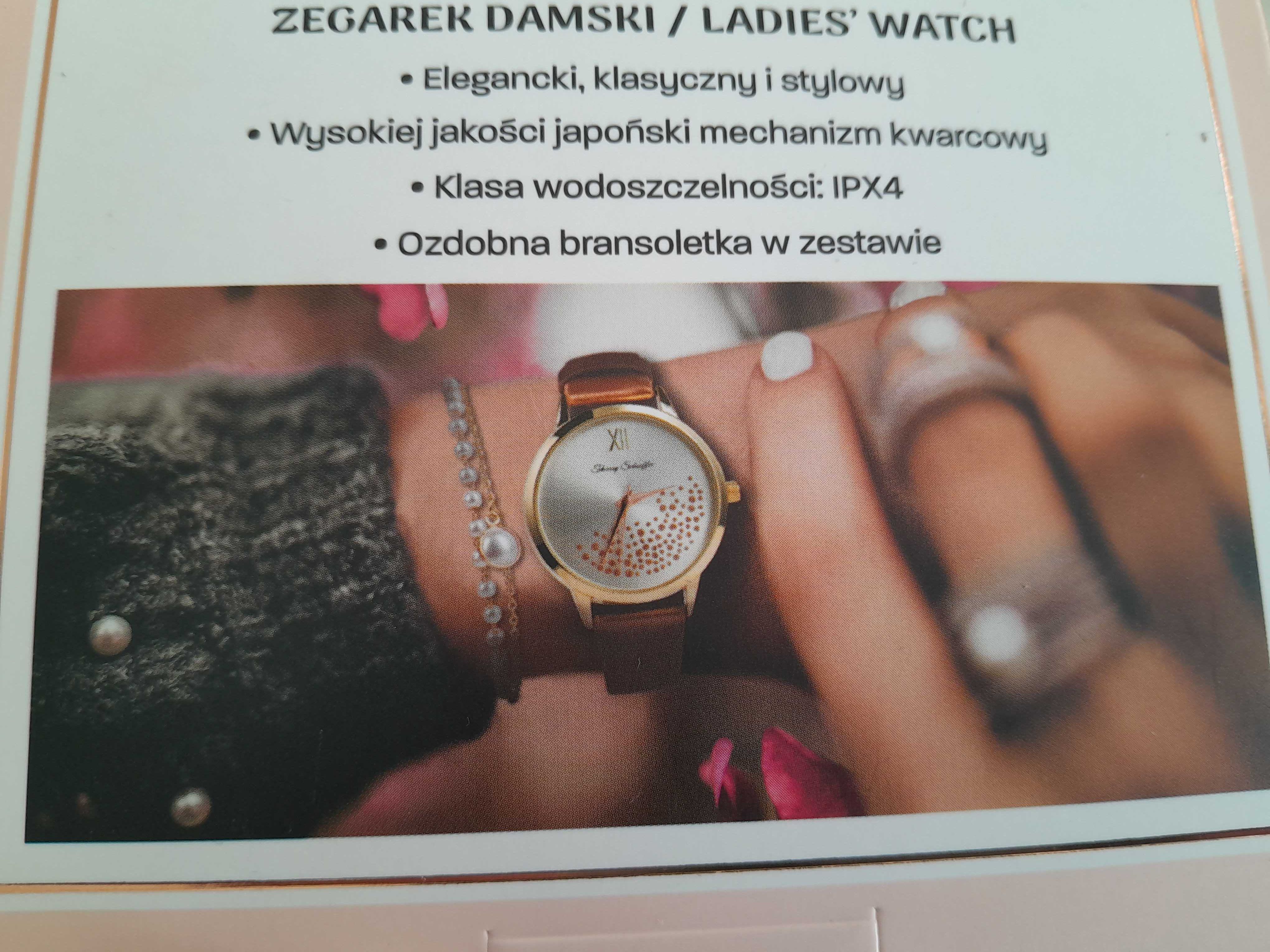 zegarek damski z bransoletką nowy