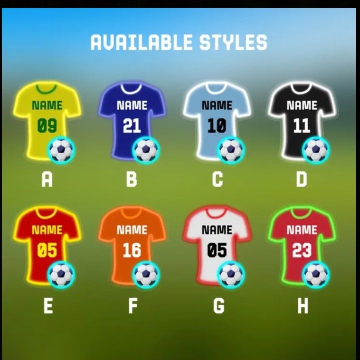 sinal neon futebol