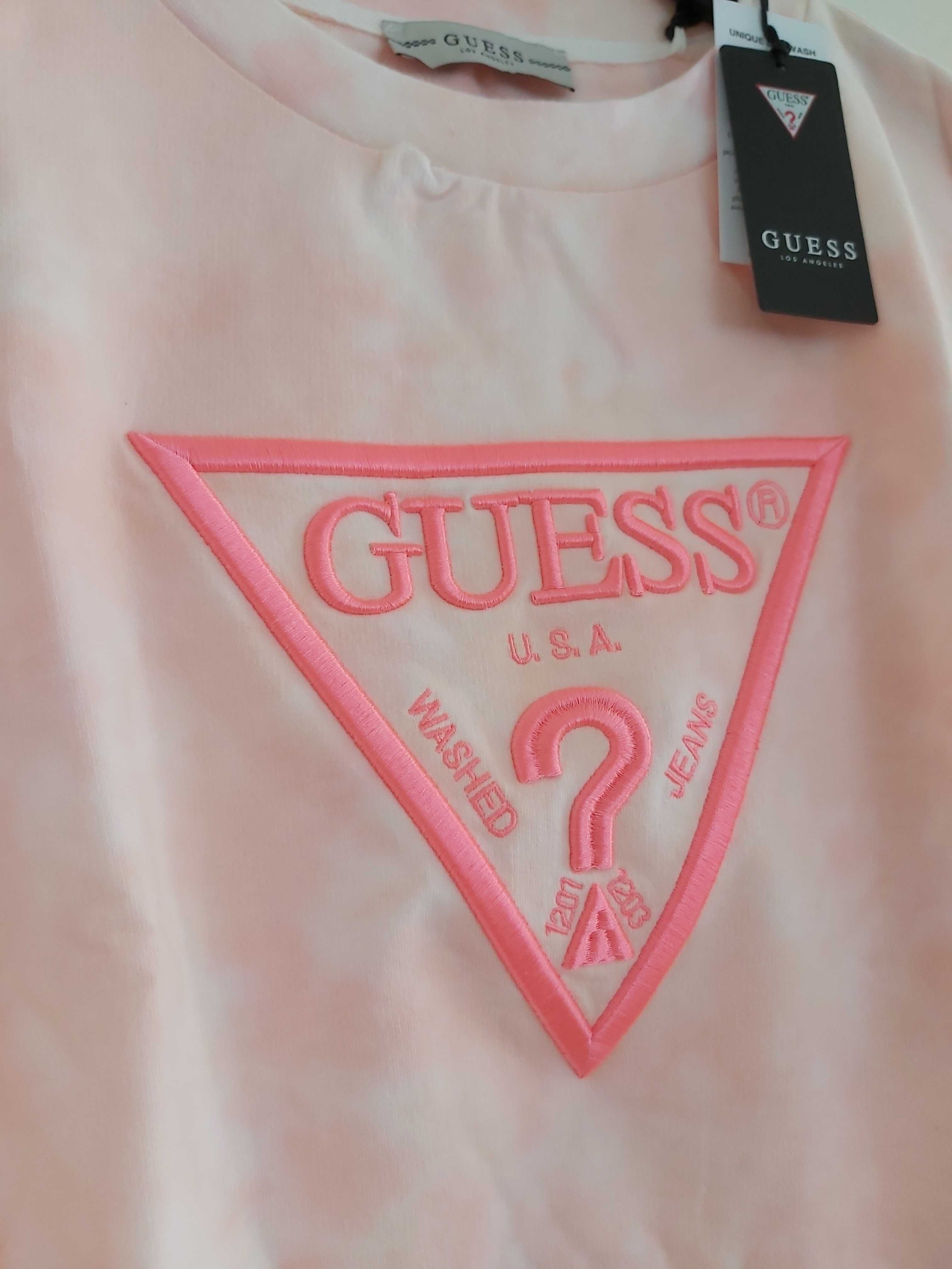 SP NOWA krótka bluza GUESS brzoskwinia S top sweter peach ombre