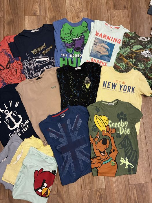 Koszulka bluzka t-shirt krótki rękaw 128cm 11szt