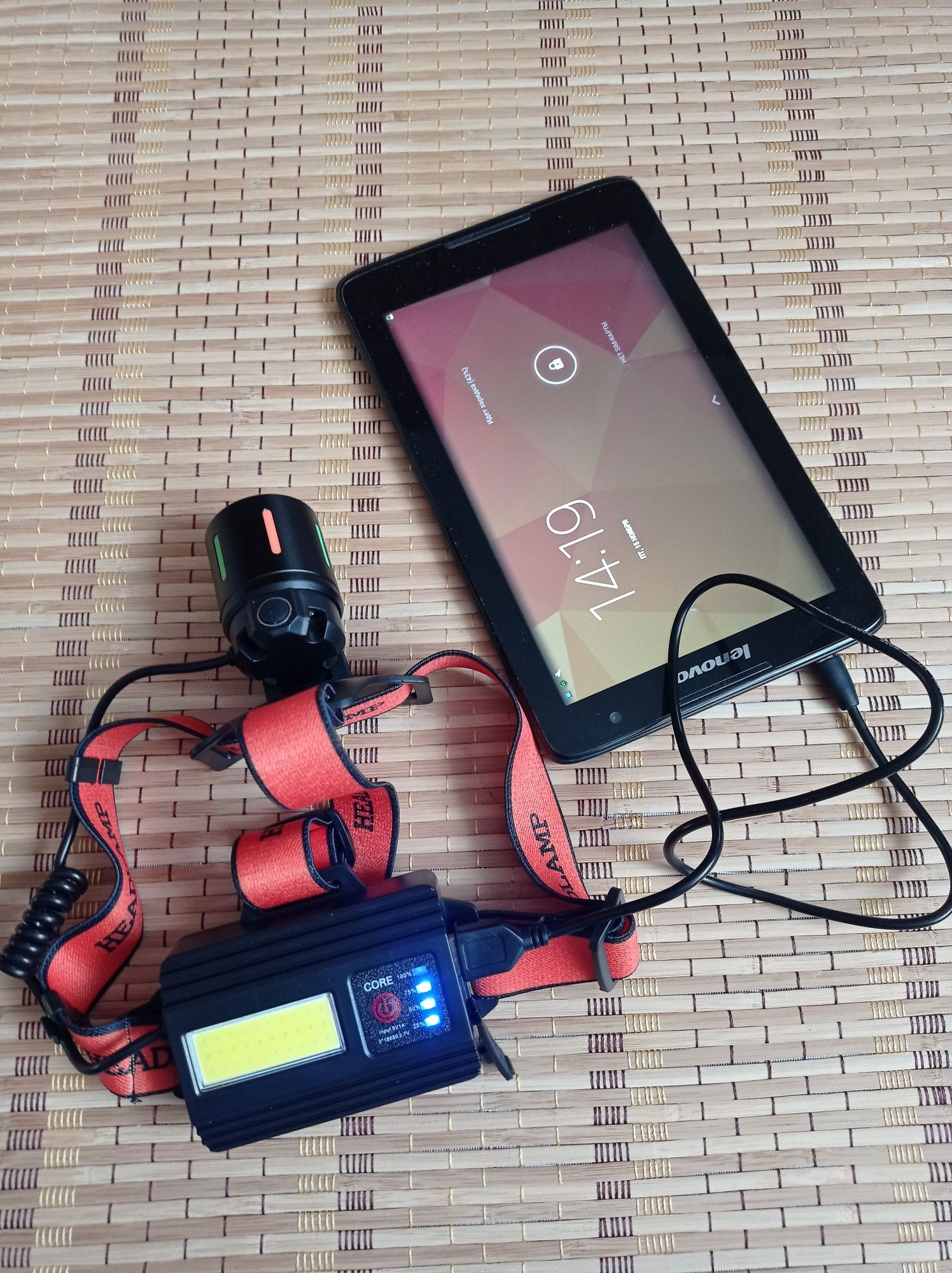 Ліхтар налобний  BL-T67-TG+COB  3 акума power bank