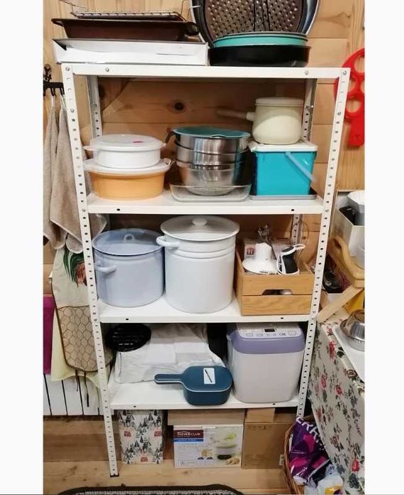 Стелаж на 4 полки з металу для кімнати, комори, кухні Єтажерка метал