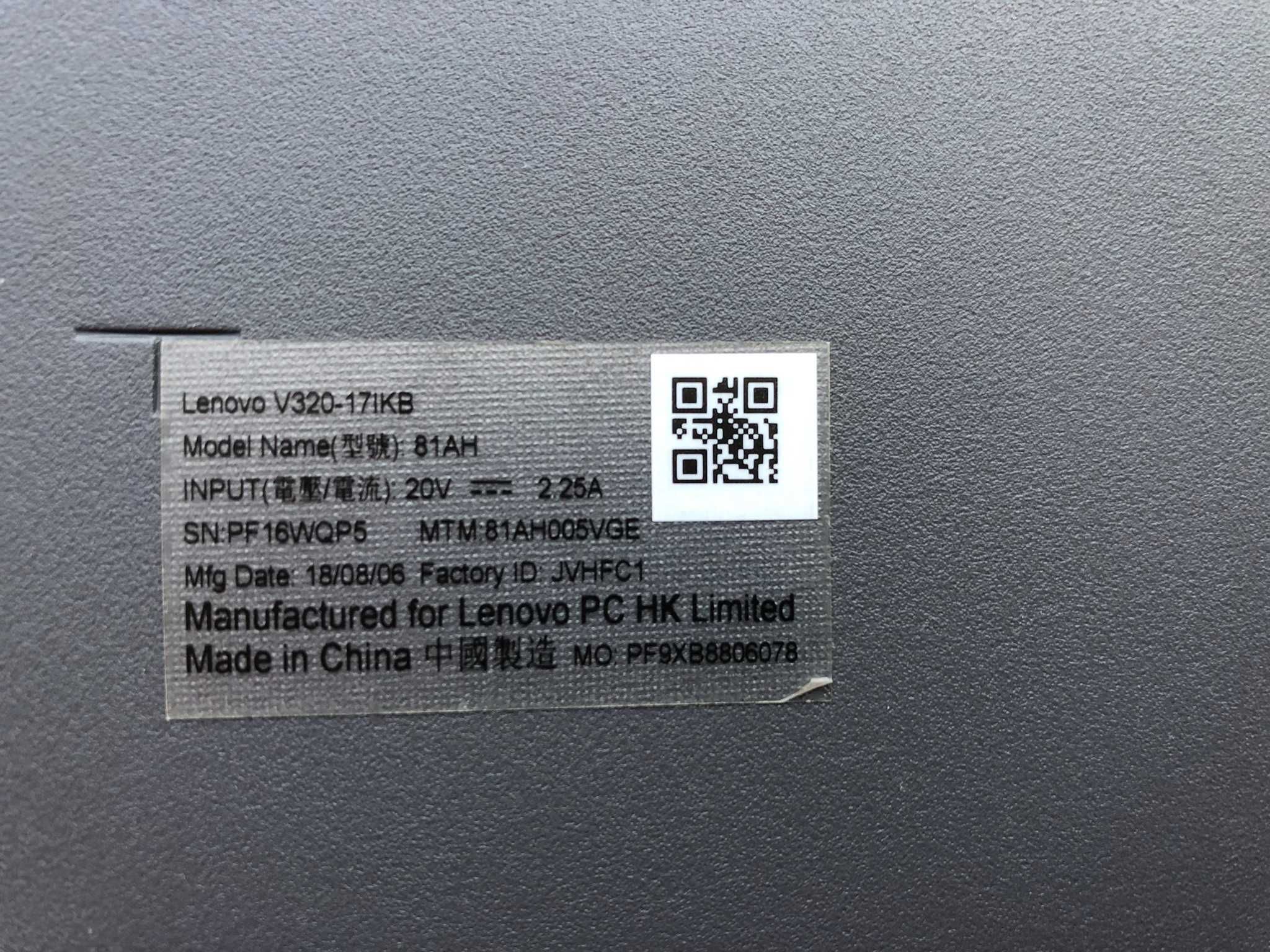 Lenovo IdeaPad V320-17IKB 17.3" FHD i3-7130u DDR8Gb SSD256 Акум ≈ 2г