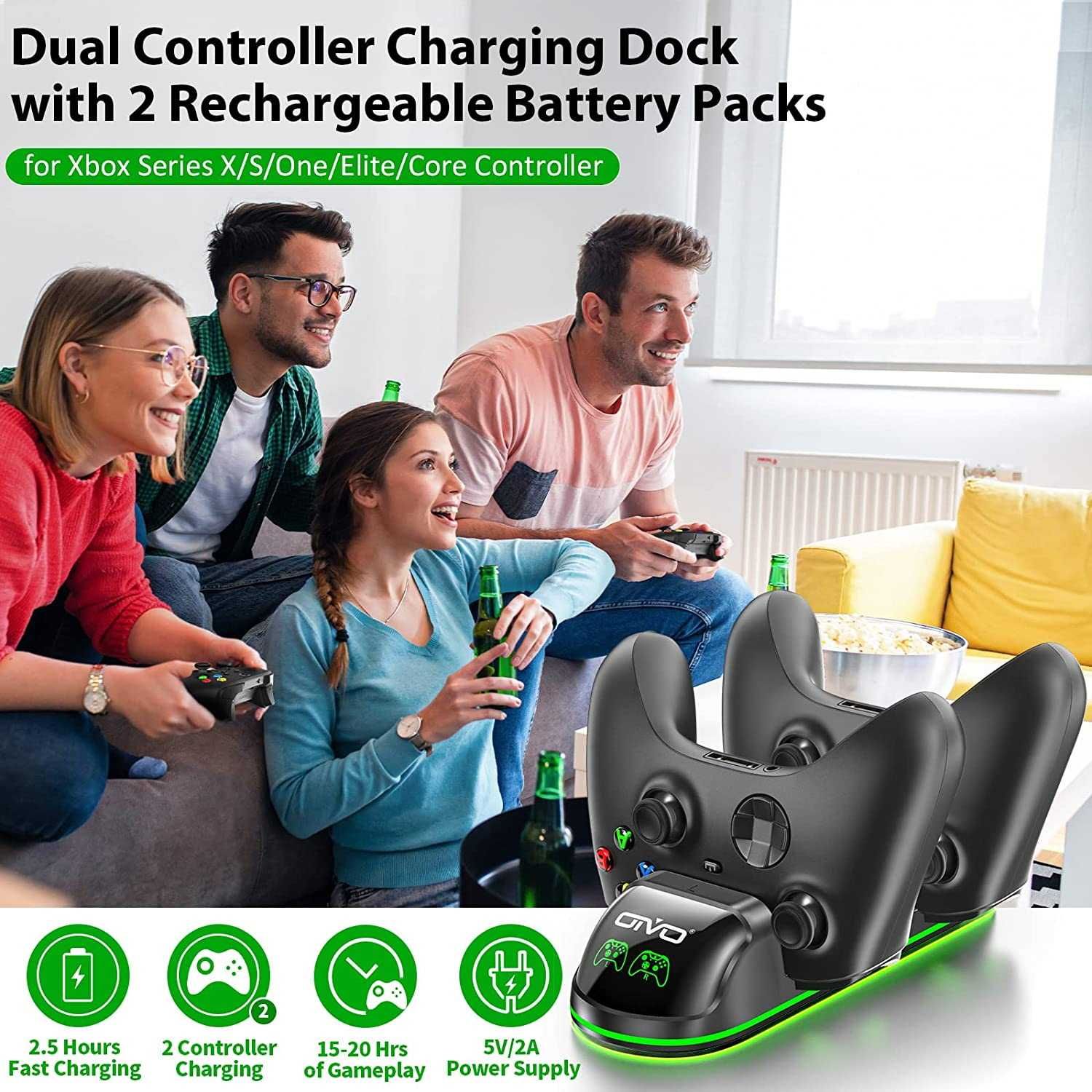 Зарядная станция OIVO Xbox Series X/S Xbox ONE аккумуляторы 3360 mWh