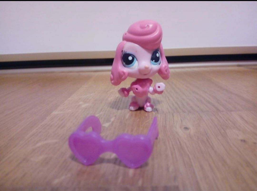 Littlest Pet Shop limuzyna z figurką różowego pudla LPS z okularami