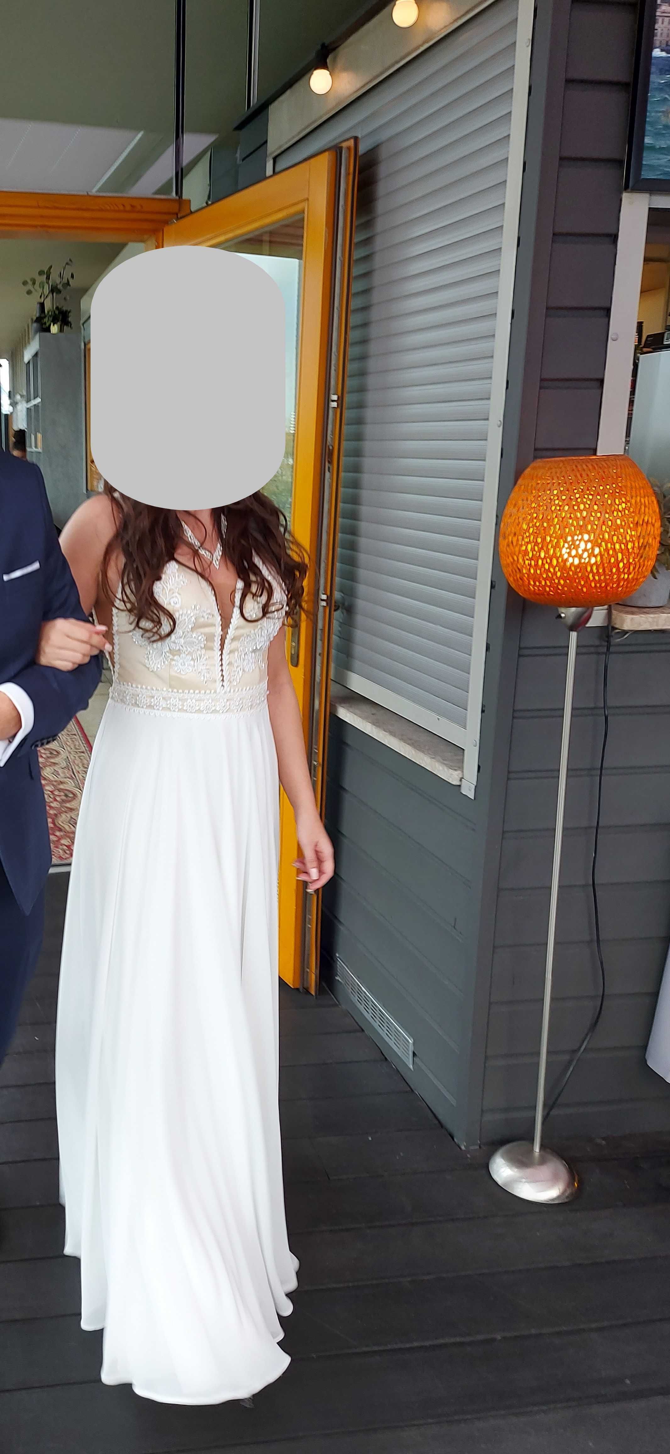 Suknia ślubna invited rozmiar m 36 38 jak bridal perły