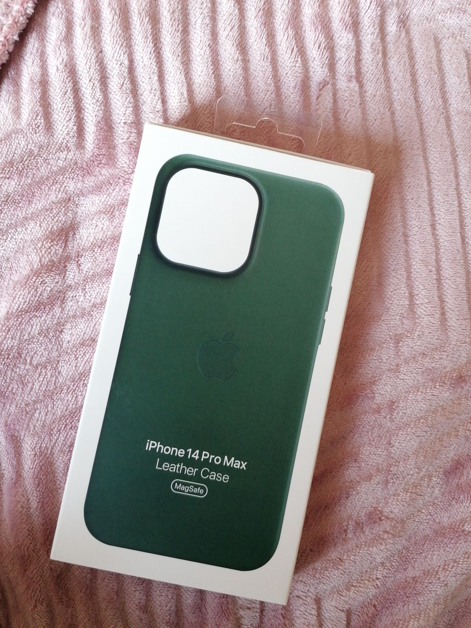 Iphone 14 pro max 128gb silver + leather case forest green + peliculas