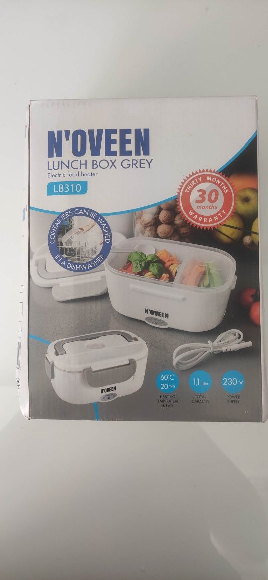 Nowy Lunch box NOVEEN LB310 Szary podgrzewacz do jedzenia